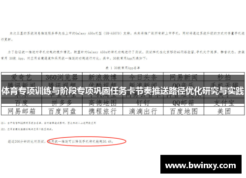 体育专项训练与阶段专项巩固任务卡节奏推送路径优化研究与实践